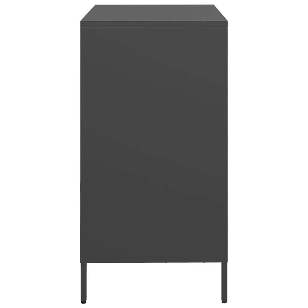 Dressoir 68x39x73,5 cm koudgewalst staal zwart is nu te koop bij PeponiXL, paradijselijk wonen!