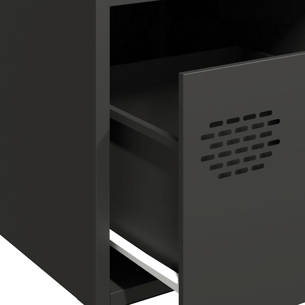 Dressoir 68x39x73,5 cm koudgewalst staal zwart is nu te koop bij PeponiXL, paradijselijk wonen!