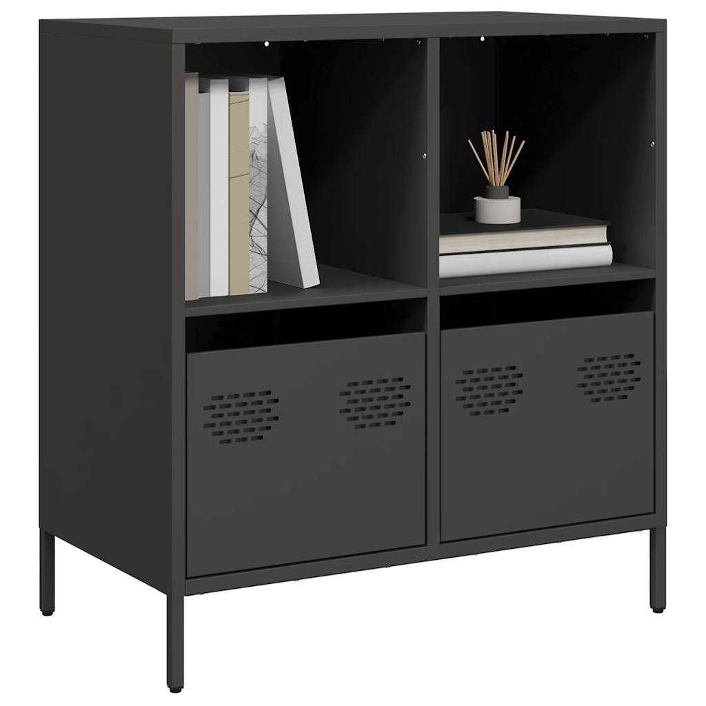 Dressoir 68x39x73,5 cm koudgewalst staal zwart is nu te koop bij PeponiXL, paradijselijk wonen!