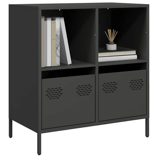 Dressoir 68x39x73,5 cm koudgewalst staal zwart is nu te koop bij PeponiXL, paradijselijk wonen!