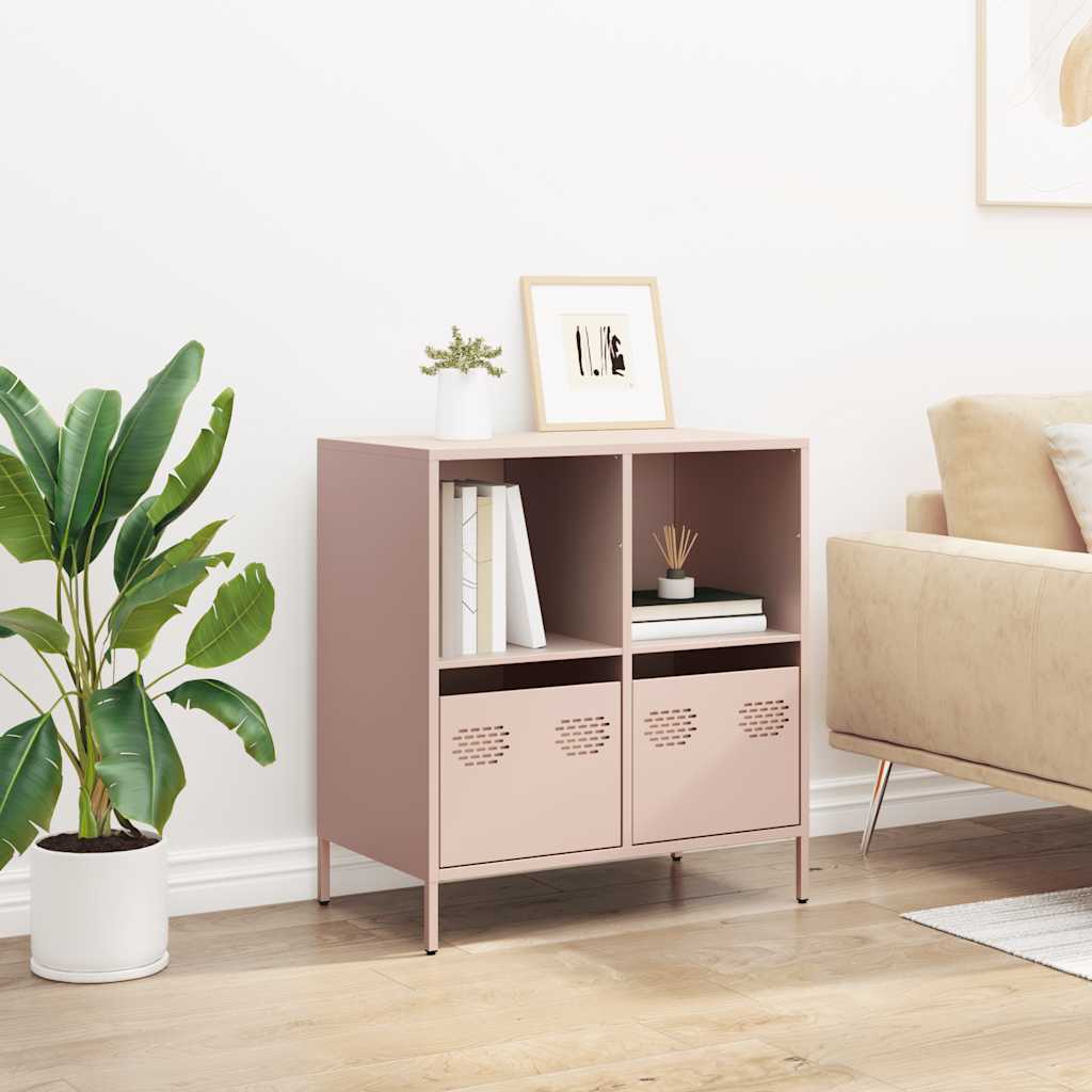 Dressoir 68x39x73,5 cm koudgewalst staal roze is nu te koop bij PeponiXL, paradijselijk wonen!