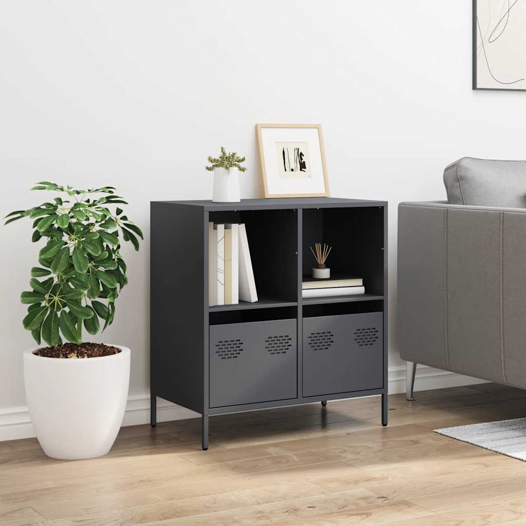 Dressoir 68x39x73,5 cm koudgewalst staal antracietkleurig is nu te koop bij PeponiXL, paradijselijk wonen!