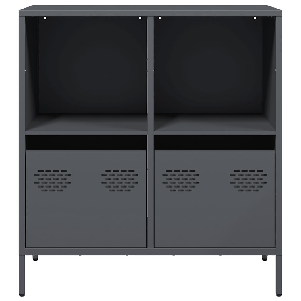 Dressoir 68x39x73,5 cm koudgewalst staal antracietkleurig is nu te koop bij PeponiXL, paradijselijk wonen!