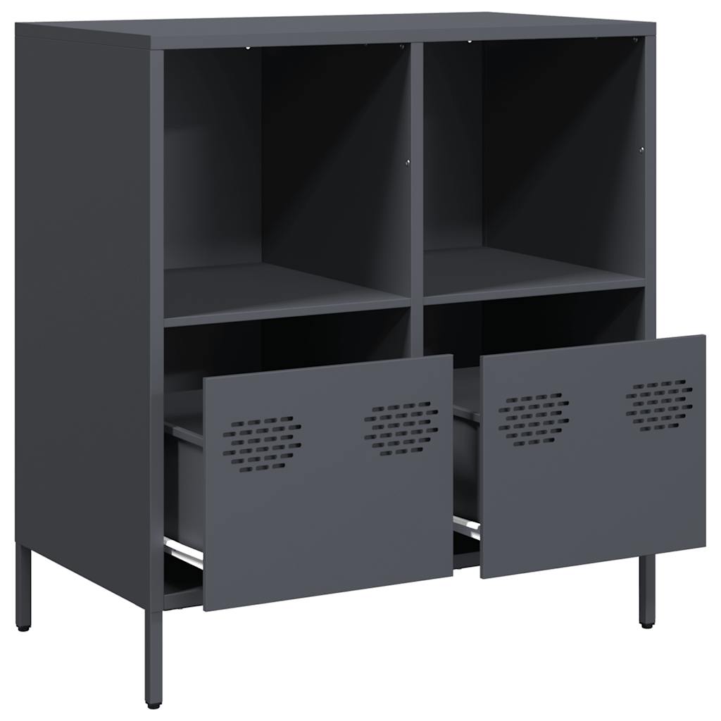 Dressoir 68x39x73,5 cm koudgewalst staal antracietkleurig is nu te koop bij PeponiXL, paradijselijk wonen!
