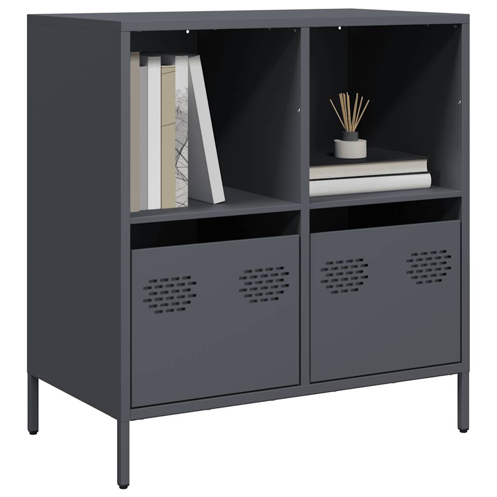Dressoir 68x39x73,5 cm koudgewalst staal antracietkleurig is nu te koop bij PeponiXL, paradijselijk wonen!