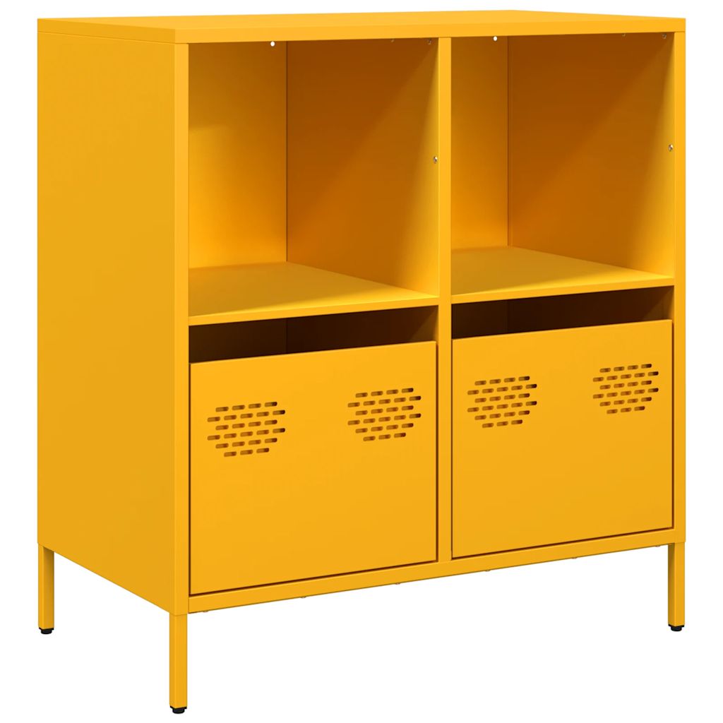 Dressoir 68x39x73,5 cm koudgewalst staal mosterdgeel is nu te koop bij PeponiXL, paradijselijk wonen!