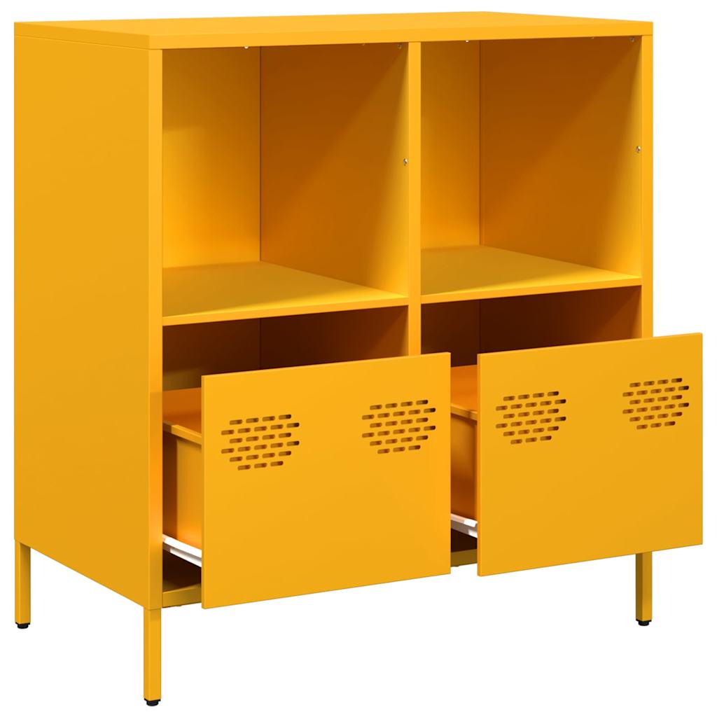 Dressoir 68x39x73,5 cm koudgewalst staal mosterdgeel is nu te koop bij PeponiXL, paradijselijk wonen!