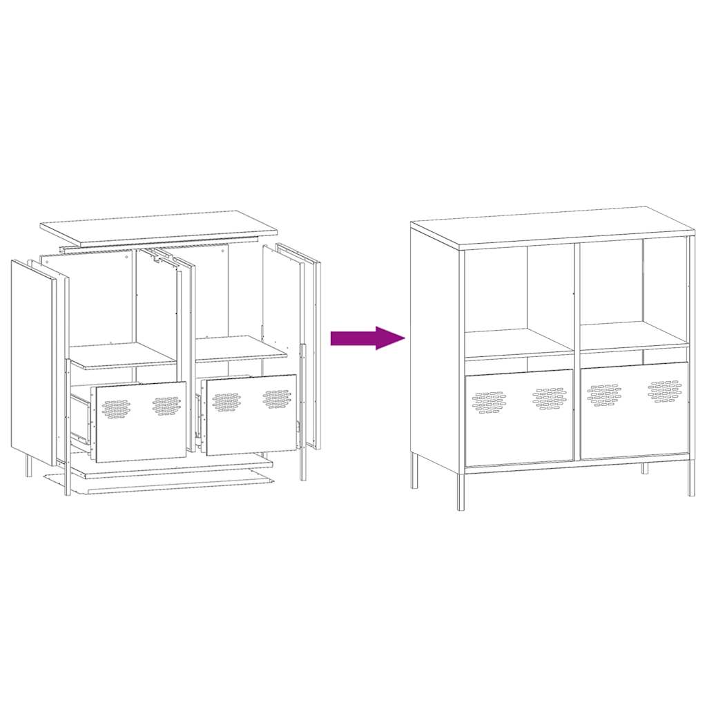 Dressoir 68x39x73,5 cm koudgewalst staal mosterdgeel is nu te koop bij PeponiXL, paradijselijk wonen!