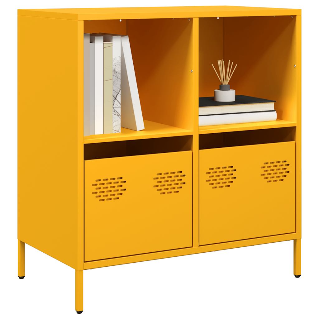 Dressoir 68x39x73,5 cm koudgewalst staal mosterdgeel is nu te koop bij PeponiXL, paradijselijk wonen!
