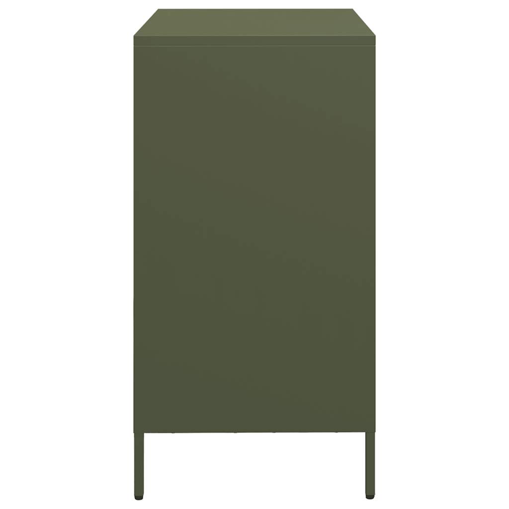 Dressoir 68x39x73,5 cm koudgewalst staal olijfgroen is nu te koop bij PeponiXL, paradijselijk wonen!