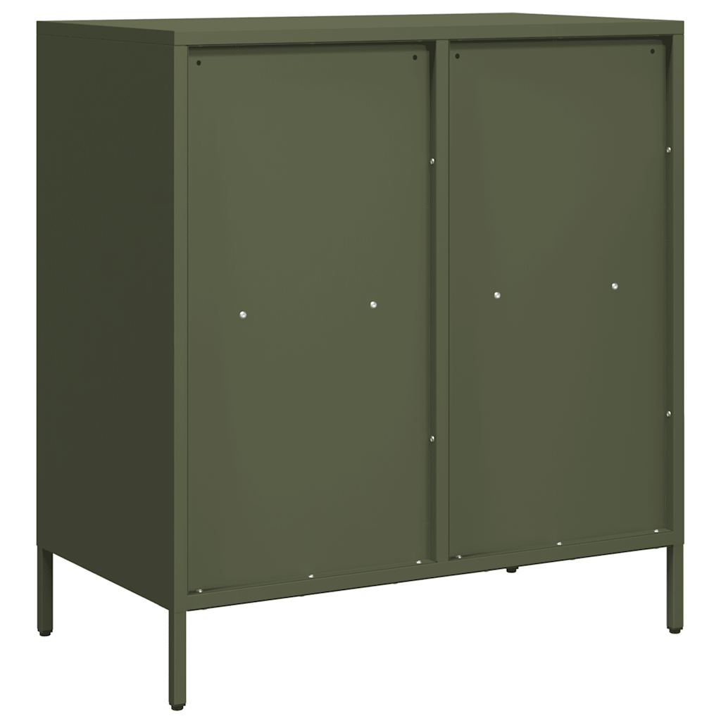 Dressoir 68x39x73,5 cm koudgewalst staal olijfgroen is nu te koop bij PeponiXL, paradijselijk wonen!