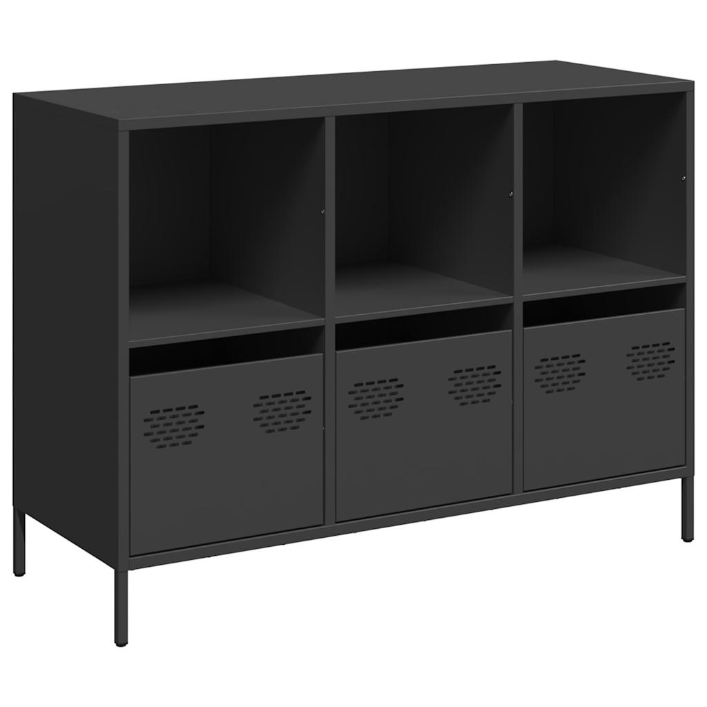Dressoir 101,5x39x73,5 cm koudgewalst staal zwart is nu te koop bij PeponiXL, paradijselijk wonen!