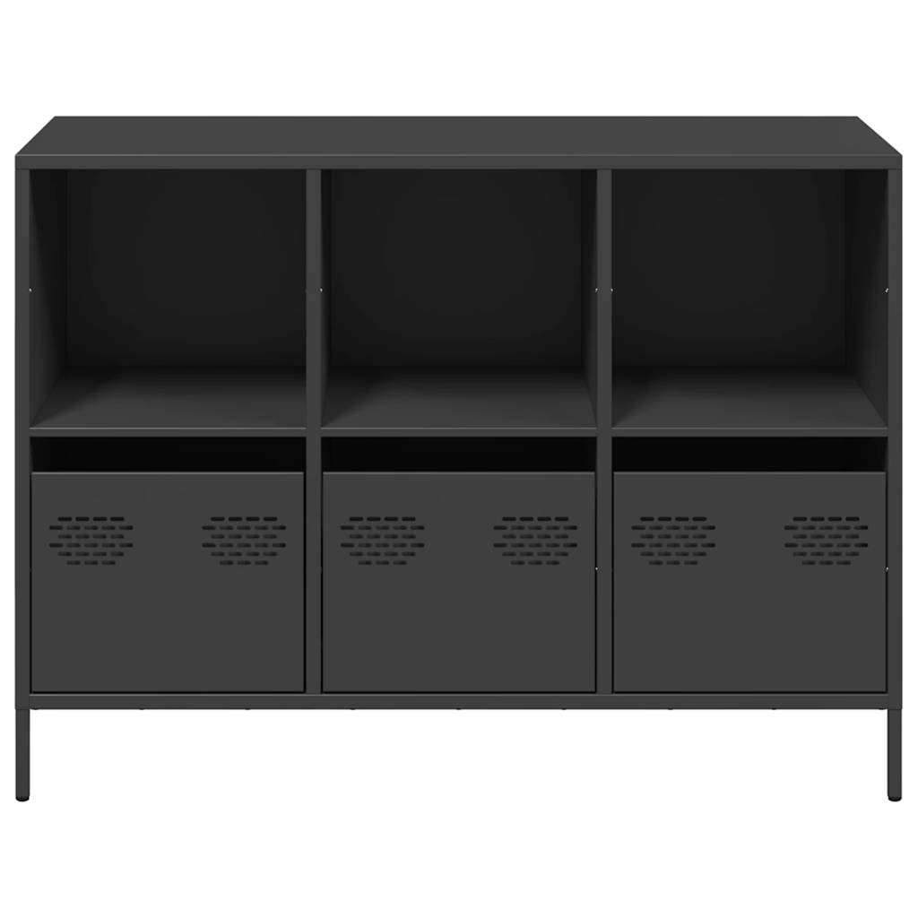 Dressoir 101,5x39x73,5 cm koudgewalst staal zwart is nu te koop bij PeponiXL, paradijselijk wonen!