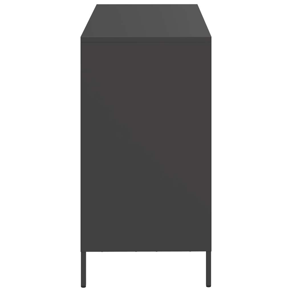 Dressoir 101,5x39x73,5 cm koudgewalst staal zwart is nu te koop bij PeponiXL, paradijselijk wonen!