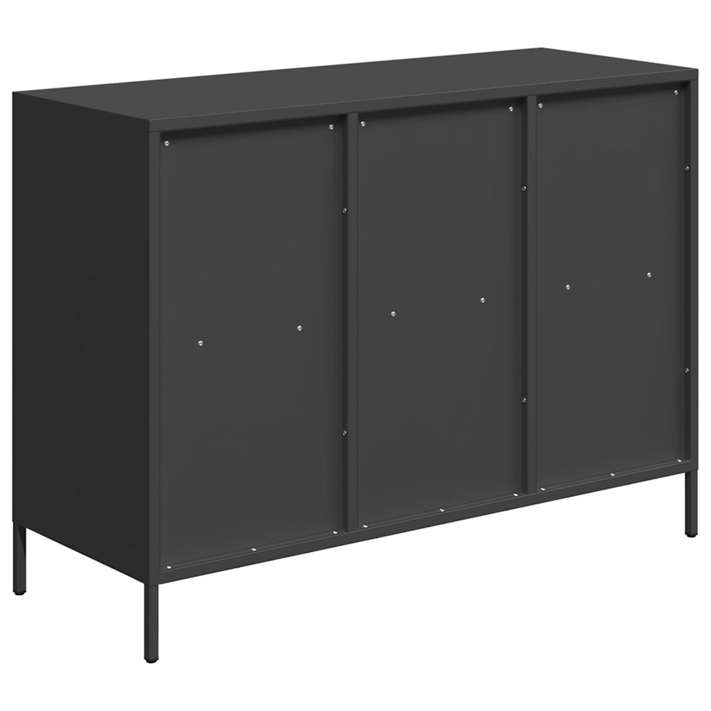 Dressoir 101,5x39x73,5 cm koudgewalst staal zwart is nu te koop bij PeponiXL, paradijselijk wonen!