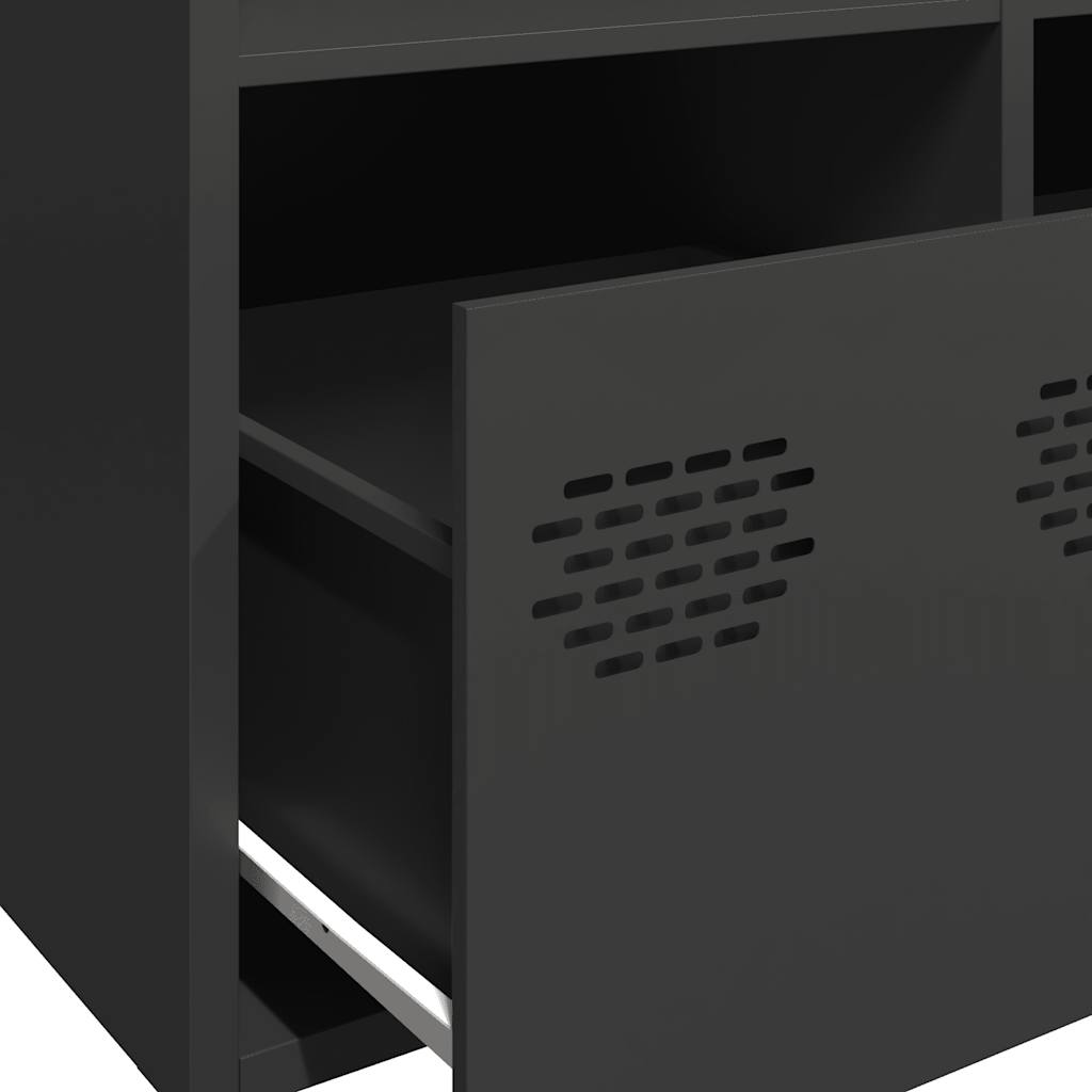 Dressoir 101,5x39x73,5 cm koudgewalst staal zwart is nu te koop bij PeponiXL, paradijselijk wonen!