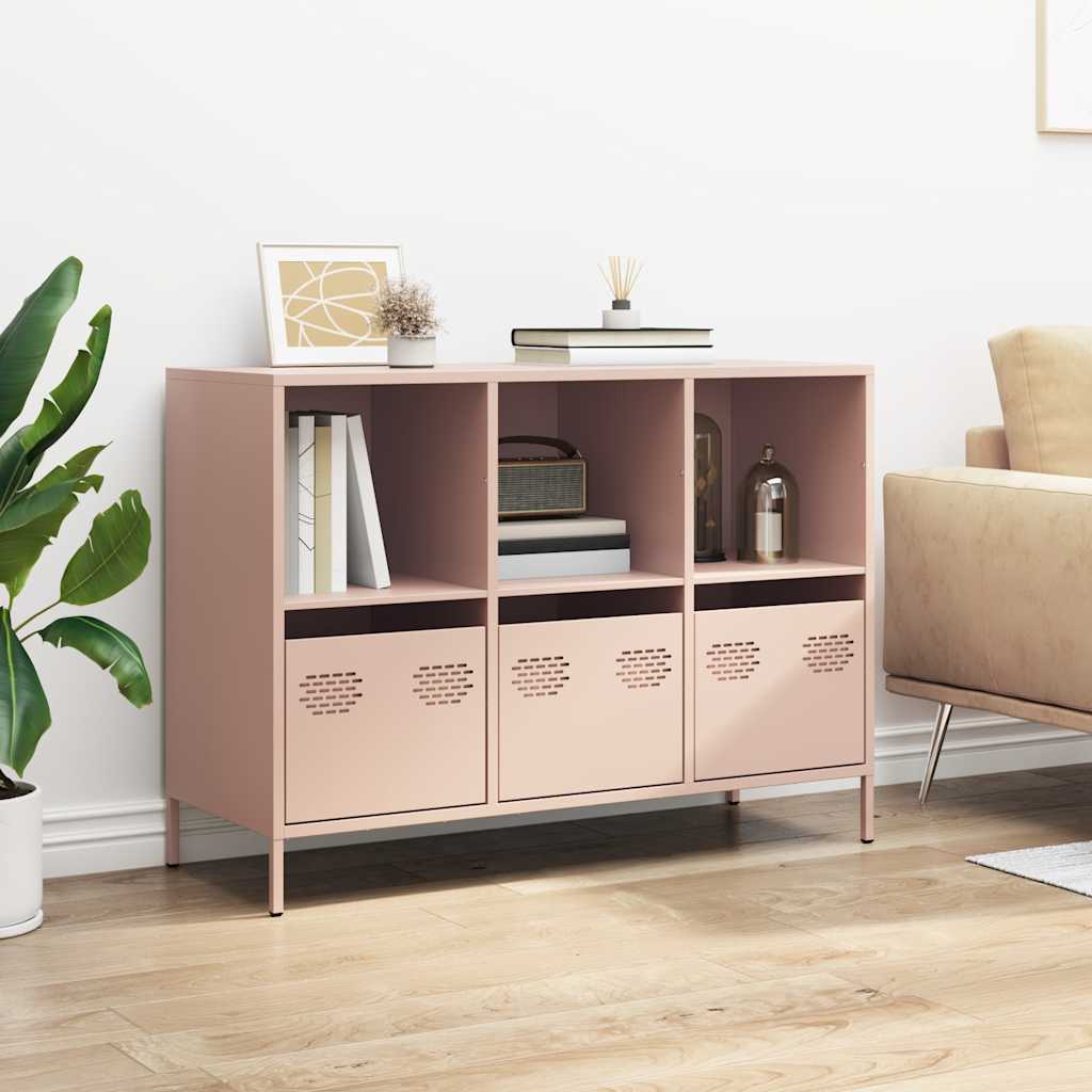 Dressoir 101,5x39x73,5 cm koudgewalst staal roze is nu te koop bij PeponiXL, paradijselijk wonen!