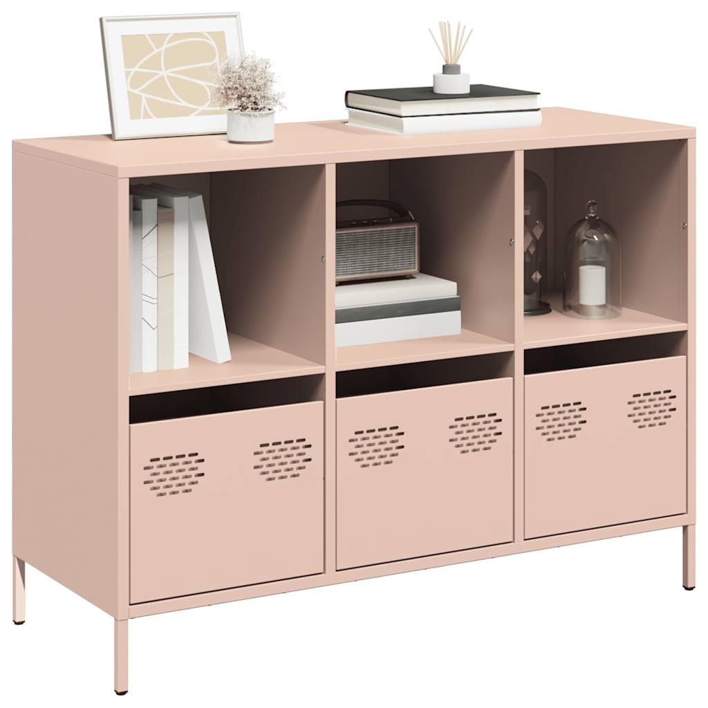 Dressoir 101,5x39x73,5 cm koudgewalst staal roze is nu te koop bij PeponiXL, paradijselijk wonen!