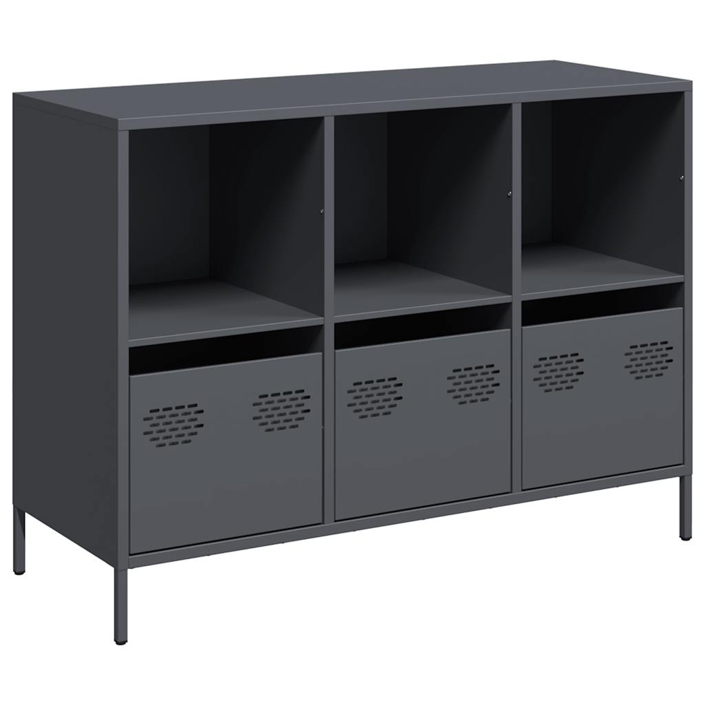 Dressoir 101,5x39x73,5 cm koudgewalst staal antracietkleurig is nu te koop bij PeponiXL, paradijselijk wonen!