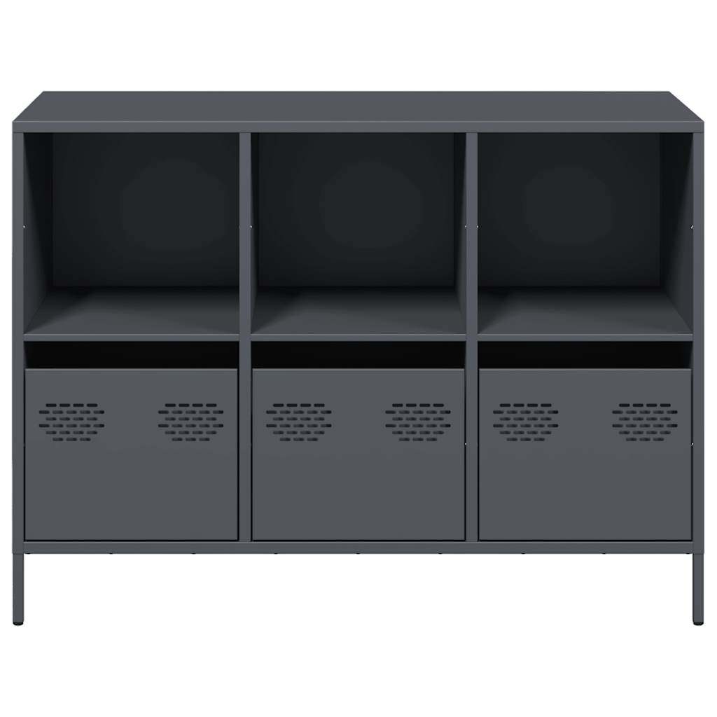 Dressoir 101,5x39x73,5 cm koudgewalst staal antracietkleurig is nu te koop bij PeponiXL, paradijselijk wonen!
