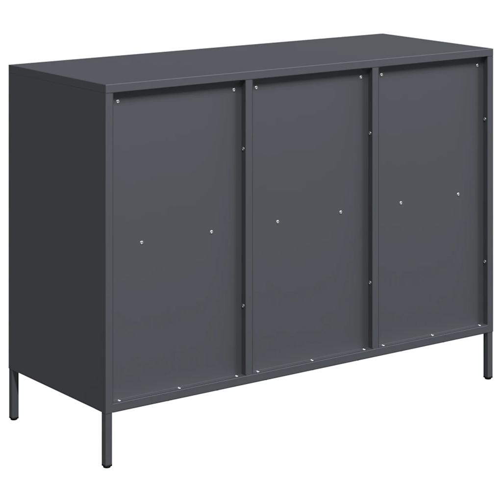 Dressoir 101,5x39x73,5 cm koudgewalst staal antracietkleurig is nu te koop bij PeponiXL, paradijselijk wonen!
