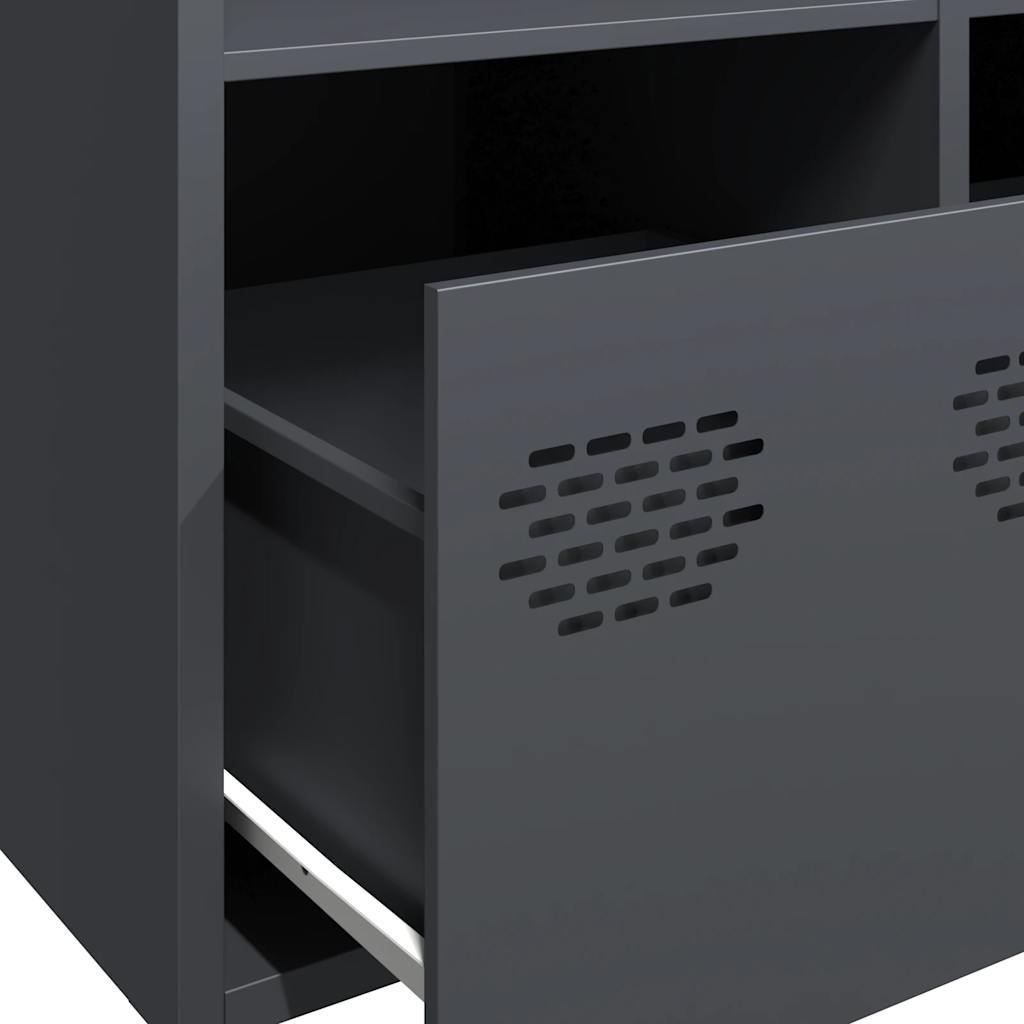 Dressoir 101,5x39x73,5 cm koudgewalst staal antracietkleurig is nu te koop bij PeponiXL, paradijselijk wonen!