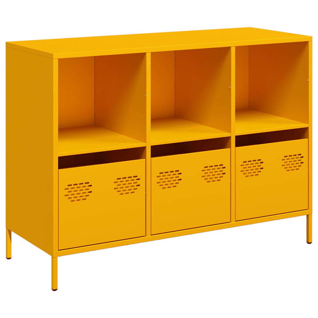 Dressoir 101,5x39x73,5 cm koudgewalst staal mosterdgeel is nu te koop bij PeponiXL, paradijselijk wonen!