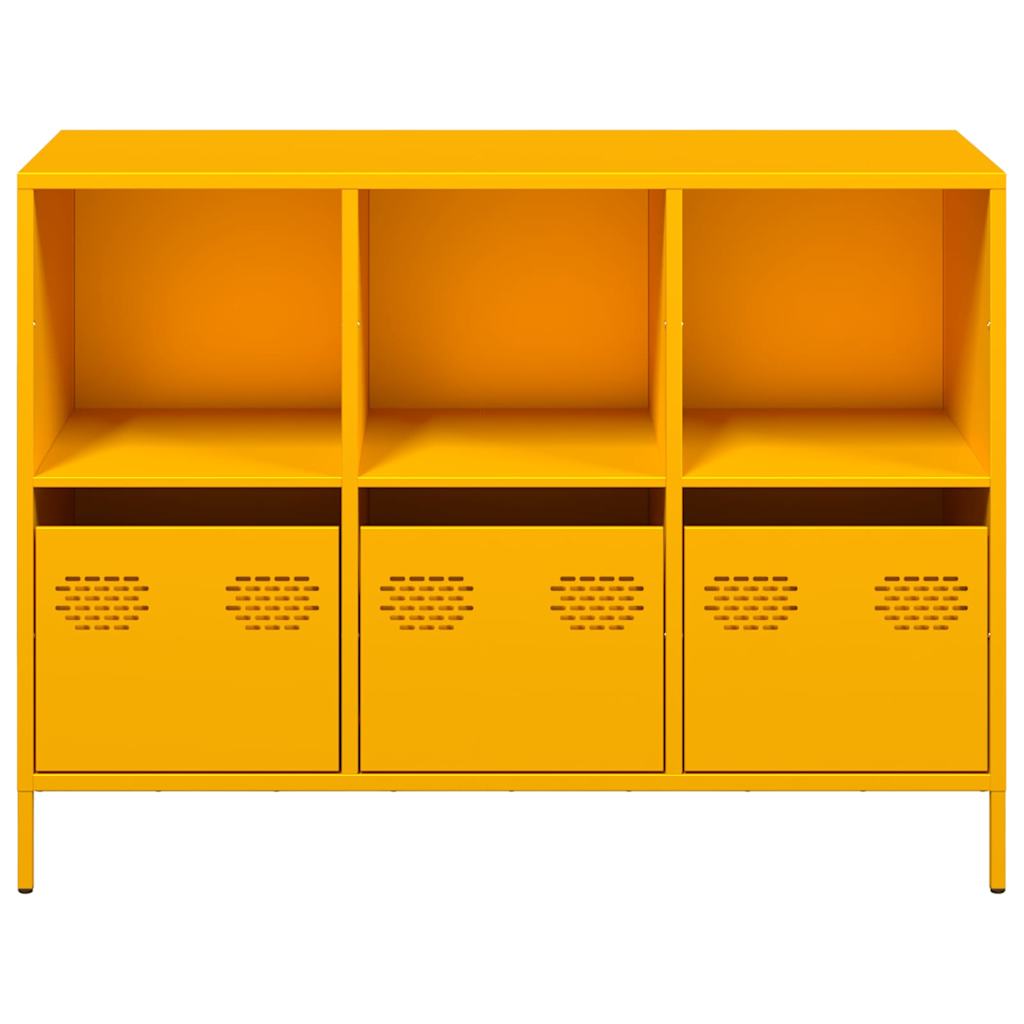 Dressoir 101,5x39x73,5 cm koudgewalst staal mosterdgeel is nu te koop bij PeponiXL, paradijselijk wonen!