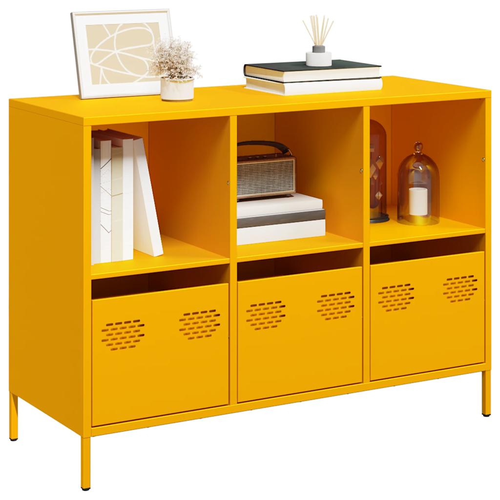 Dressoir 101,5x39x73,5 cm koudgewalst staal mosterdgeel is nu te koop bij PeponiXL, paradijselijk wonen!