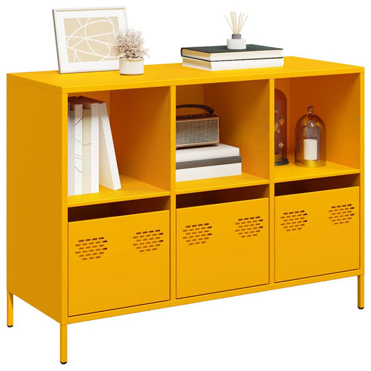 Dressoir 101,5x39x73,5 cm koudgewalst staal mosterdgeel is nu te koop bij PeponiXL, paradijselijk wonen!