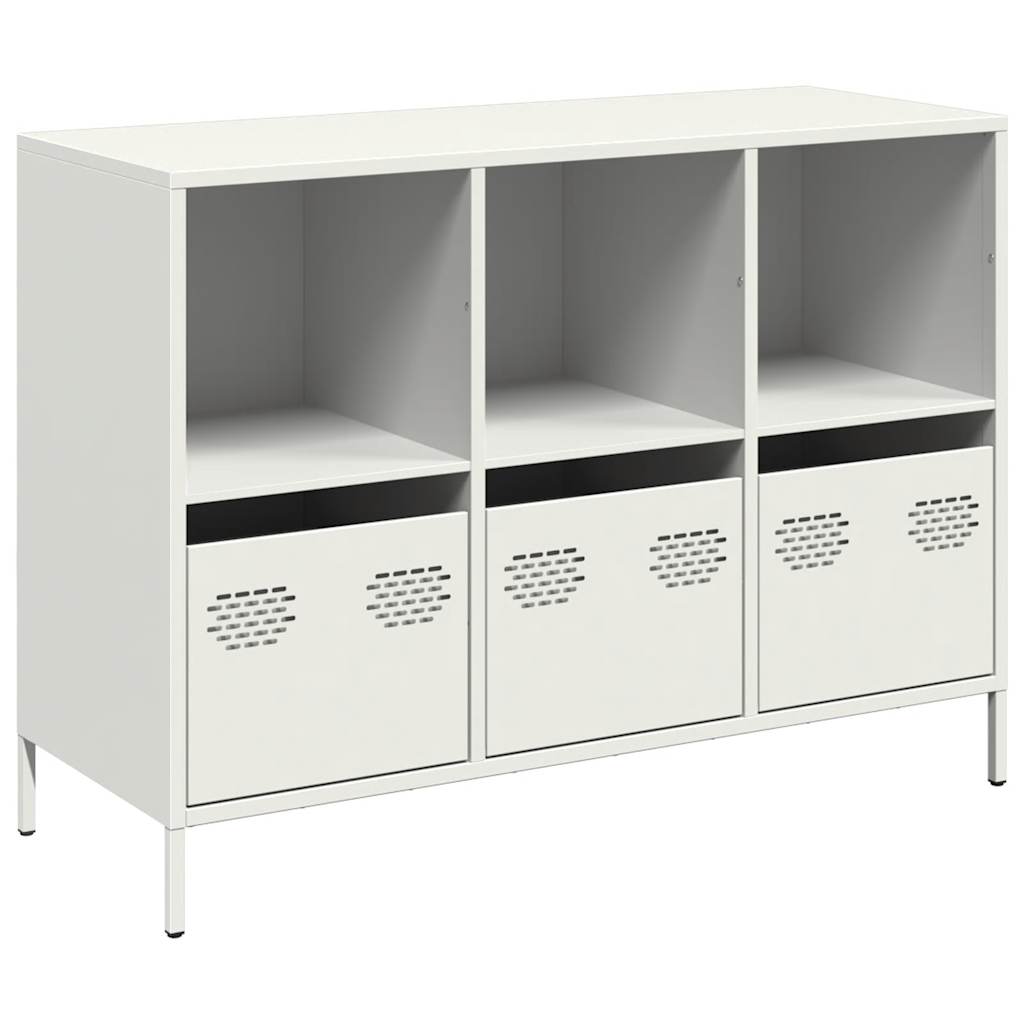 Dressoir 101,5x39x73,5 cm koudgewalst staal wit is nu te koop bij PeponiXL, paradijselijk wonen!