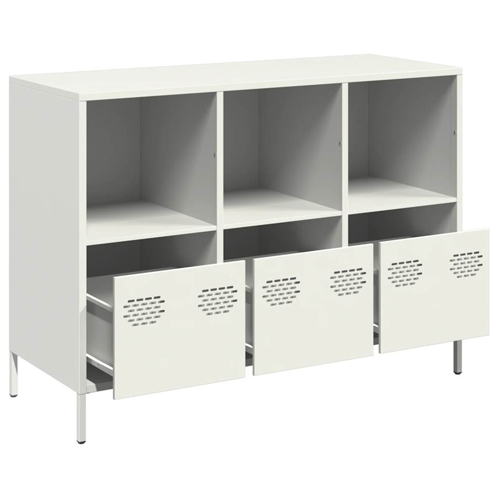 Dressoir 101,5x39x73,5 cm koudgewalst staal wit is nu te koop bij PeponiXL, paradijselijk wonen!