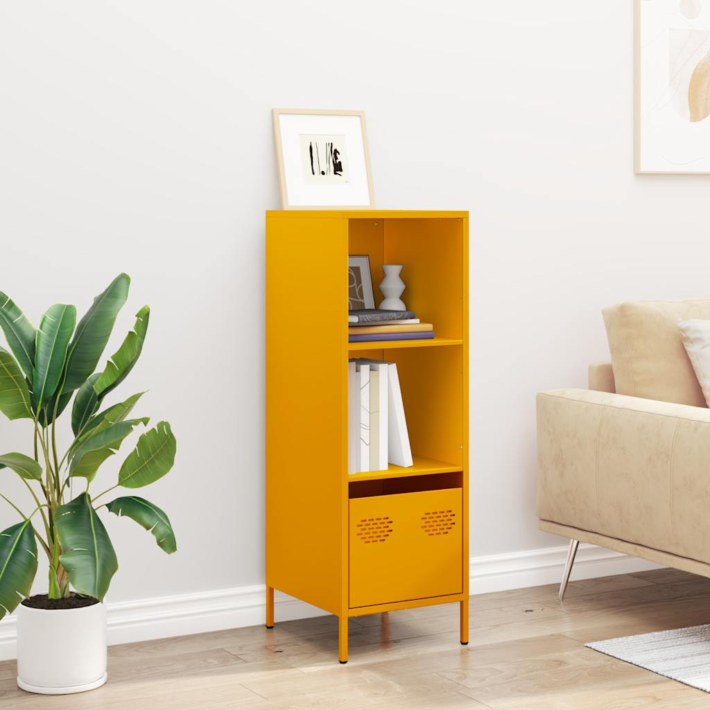 Hoge kast 35x39x103,5 cm staal mosterdgeel is nu te koop bij PeponiXL, paradijselijk wonen!