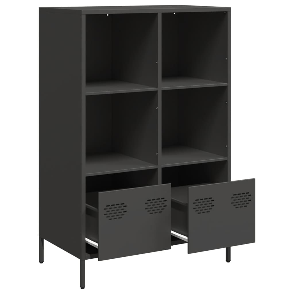 Hoge kast 68x39x103,5 cm staal zwart is nu te koop bij PeponiXL, paradijselijk wonen!