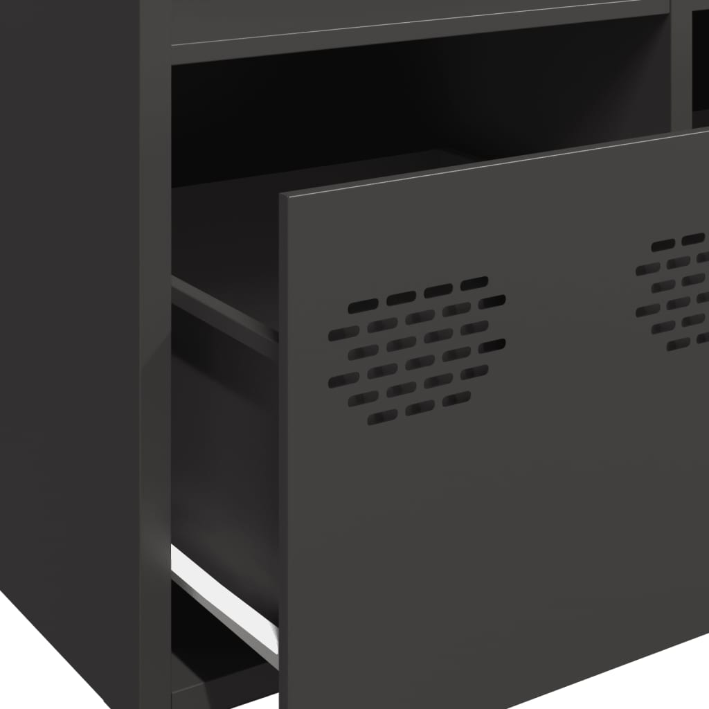 Hoge kast 68x39x103,5 cm staal zwart is nu te koop bij PeponiXL, paradijselijk wonen!