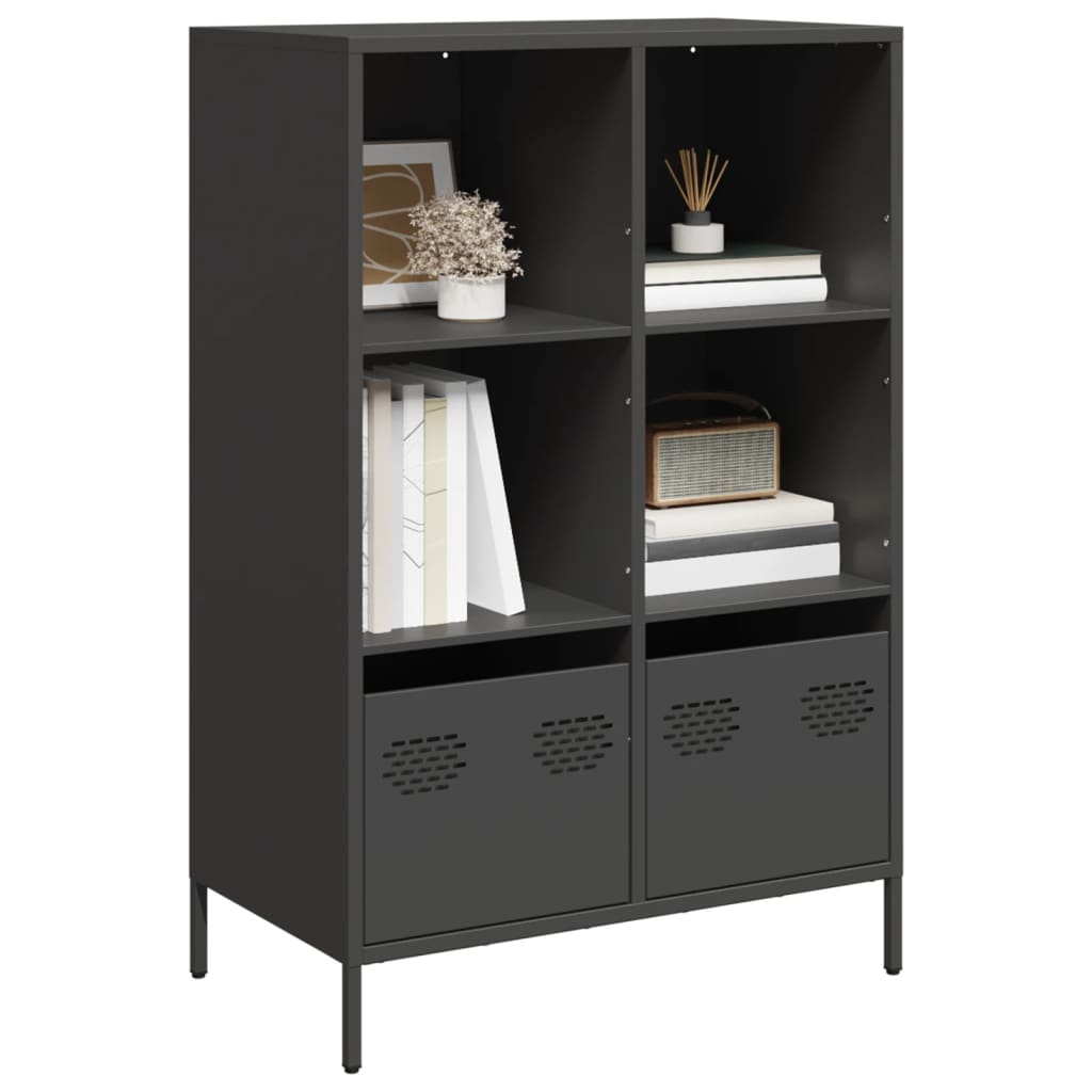 Hoge kast 68x39x103,5 cm staal zwart is nu te koop bij PeponiXL, paradijselijk wonen!
