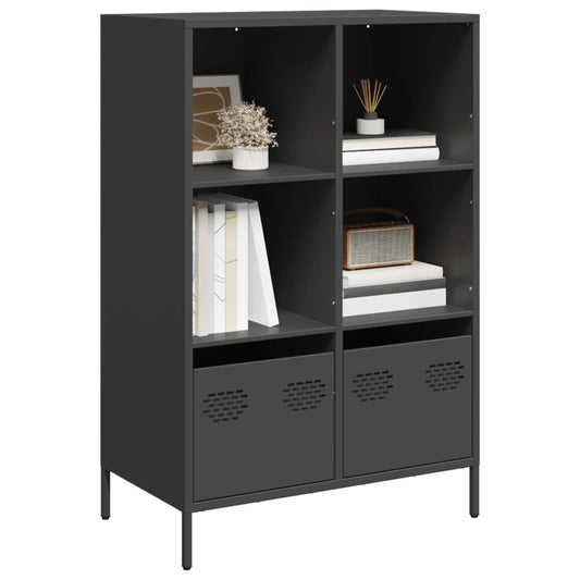 Hoge kast 68x39x103,5 cm staal zwart is nu te koop bij PeponiXL, paradijselijk wonen!