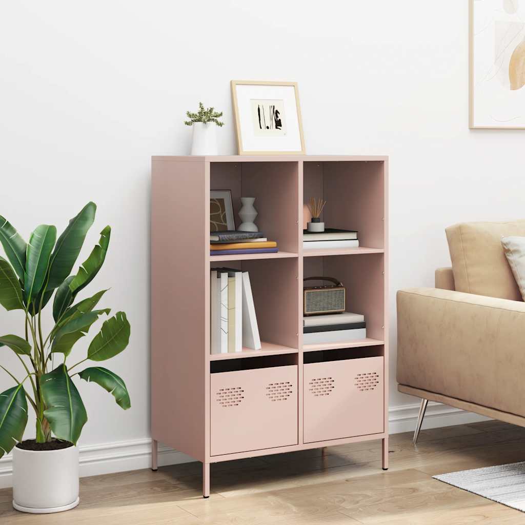 Hoge kast 68x39x103,5 cm staal roze is nu te koop bij PeponiXL, paradijselijk wonen!