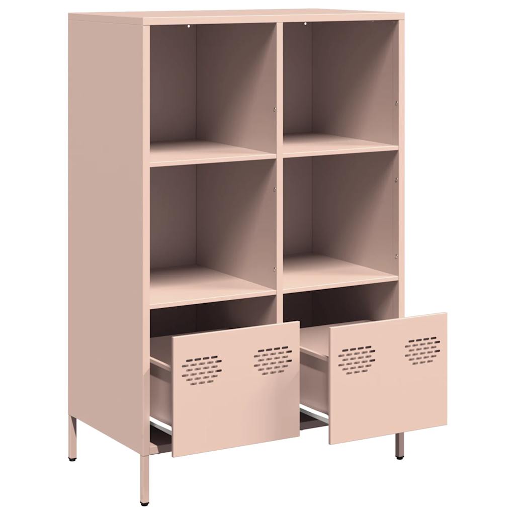 Hoge kast 68x39x103,5 cm staal roze is nu te koop bij PeponiXL, paradijselijk wonen!
