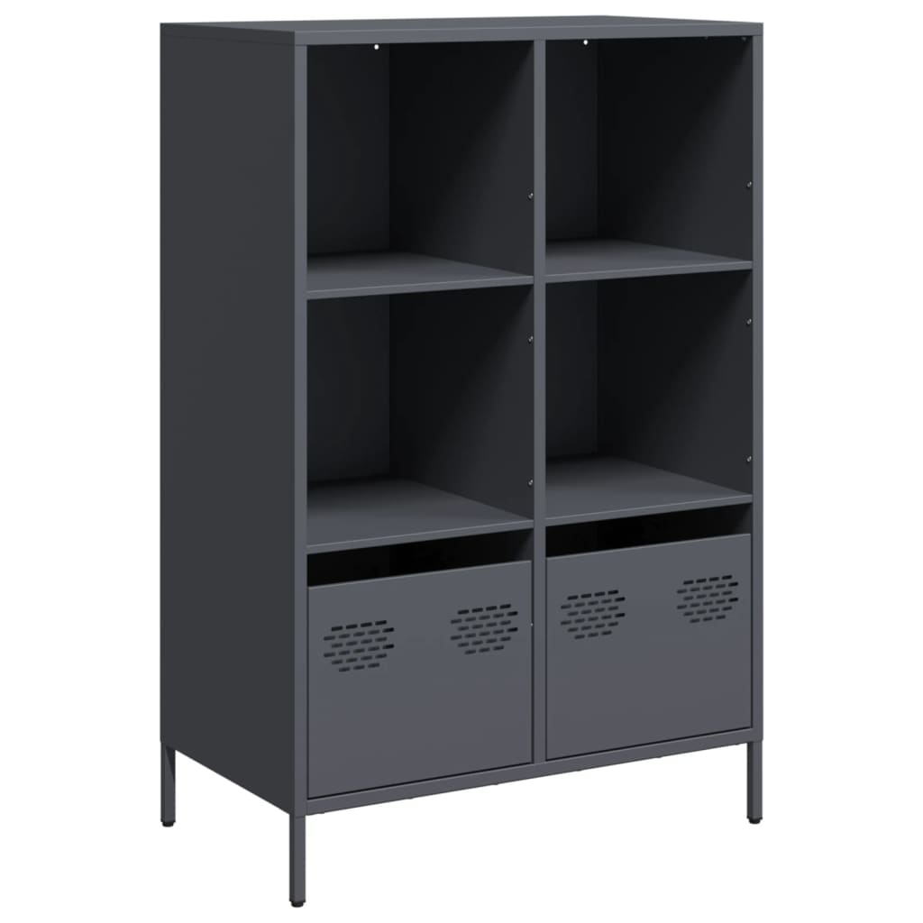 Hoge kast 68x39x103,5 cm staal antracietkleurig is nu te koop bij PeponiXL, paradijselijk wonen!