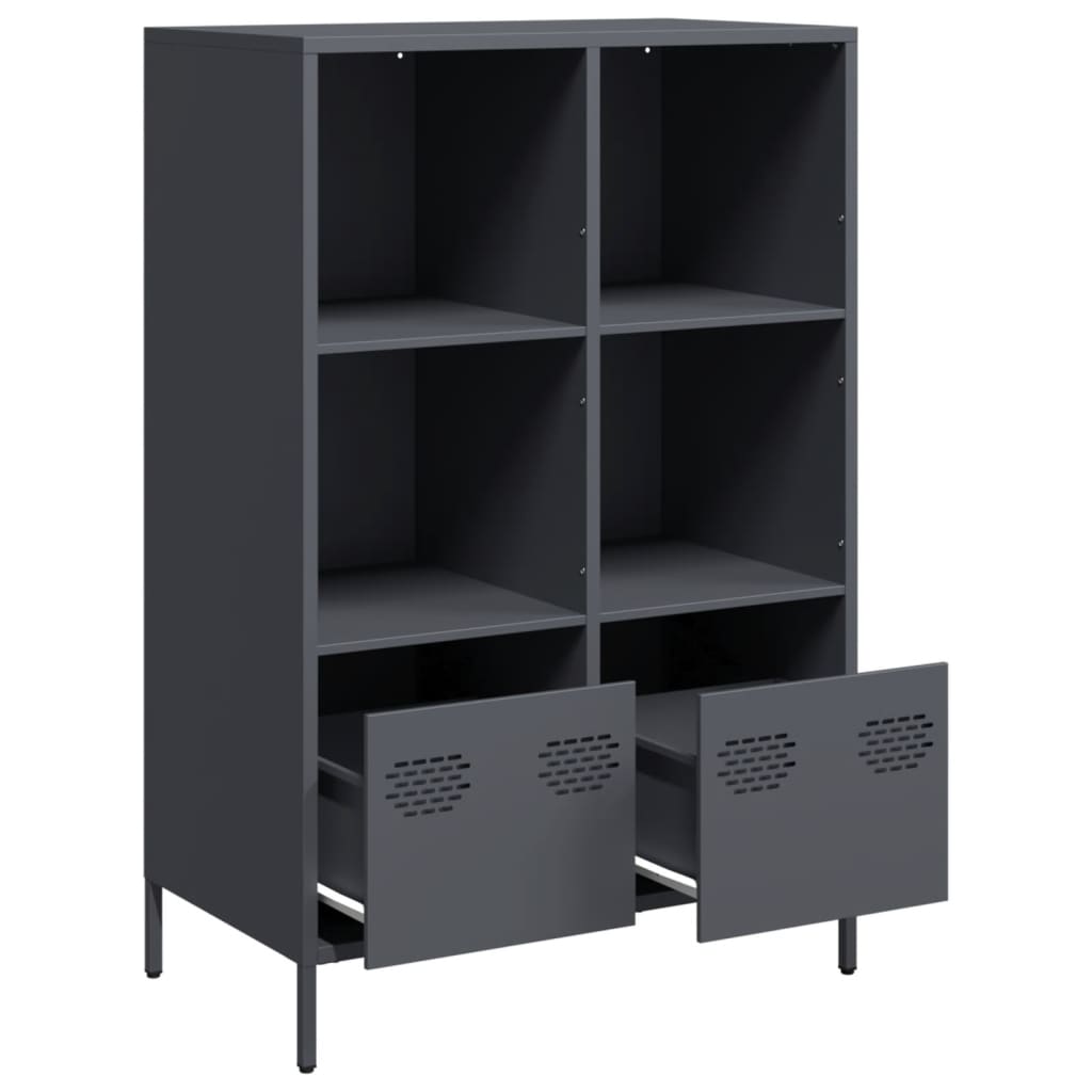 Hoge kast 68x39x103,5 cm staal antracietkleurig is nu te koop bij PeponiXL, paradijselijk wonen!