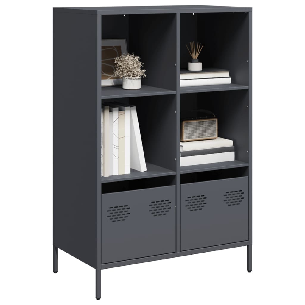 Hoge kast 68x39x103,5 cm staal antracietkleurig is nu te koop bij PeponiXL, paradijselijk wonen!