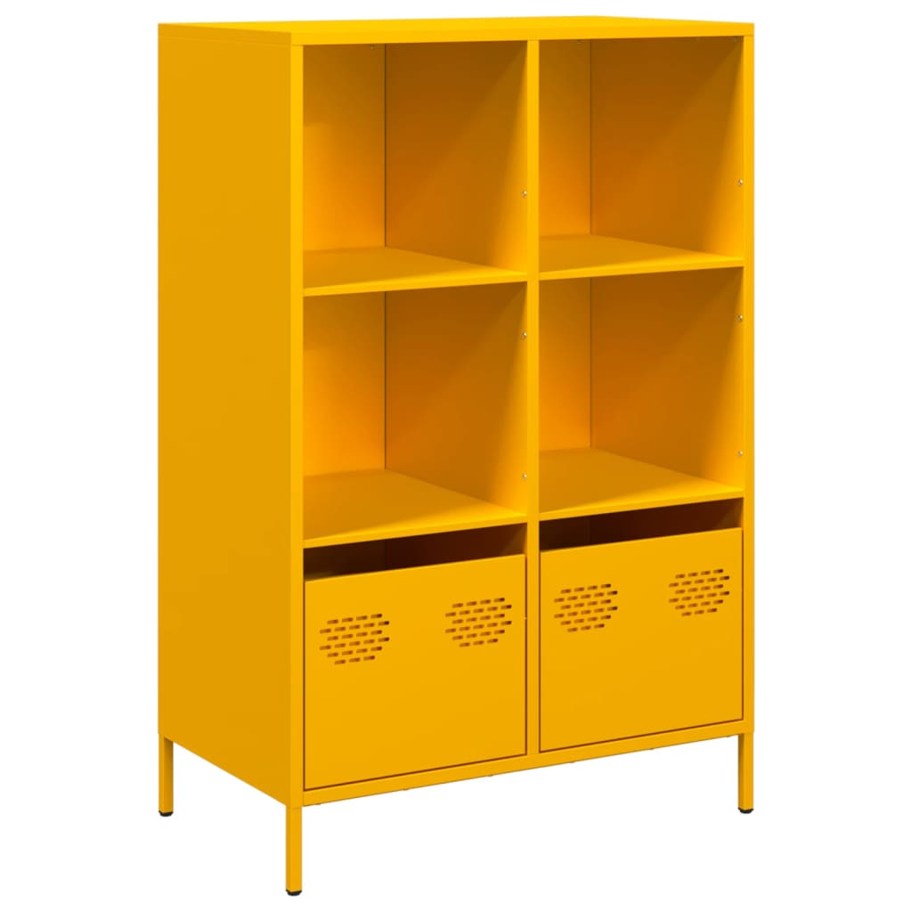 Hoge kast 68x39x103,5 cm staal mosterdgeel is nu te koop bij PeponiXL, paradijselijk wonen!