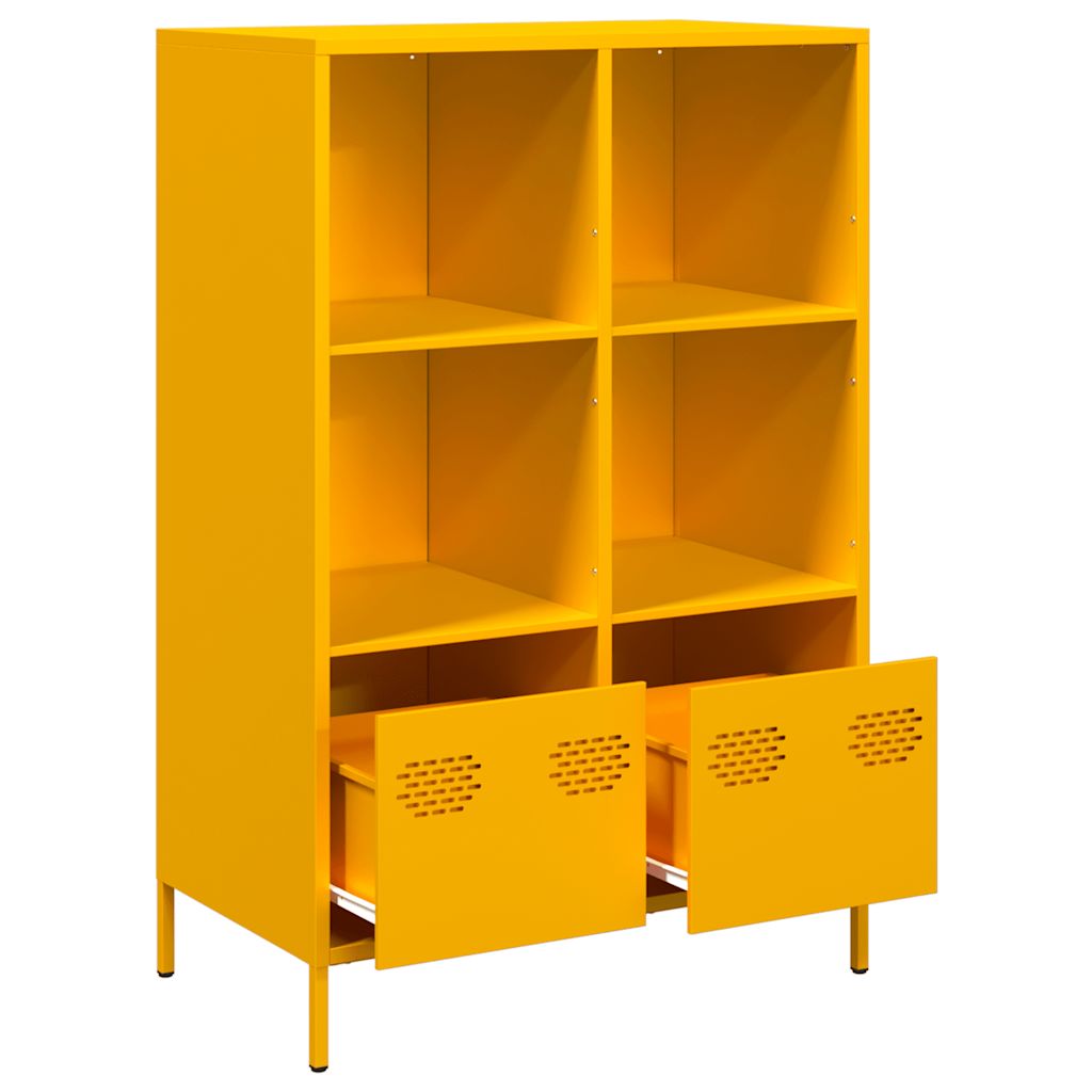 Hoge kast 68x39x103,5 cm staal mosterdgeel is nu te koop bij PeponiXL, paradijselijk wonen!