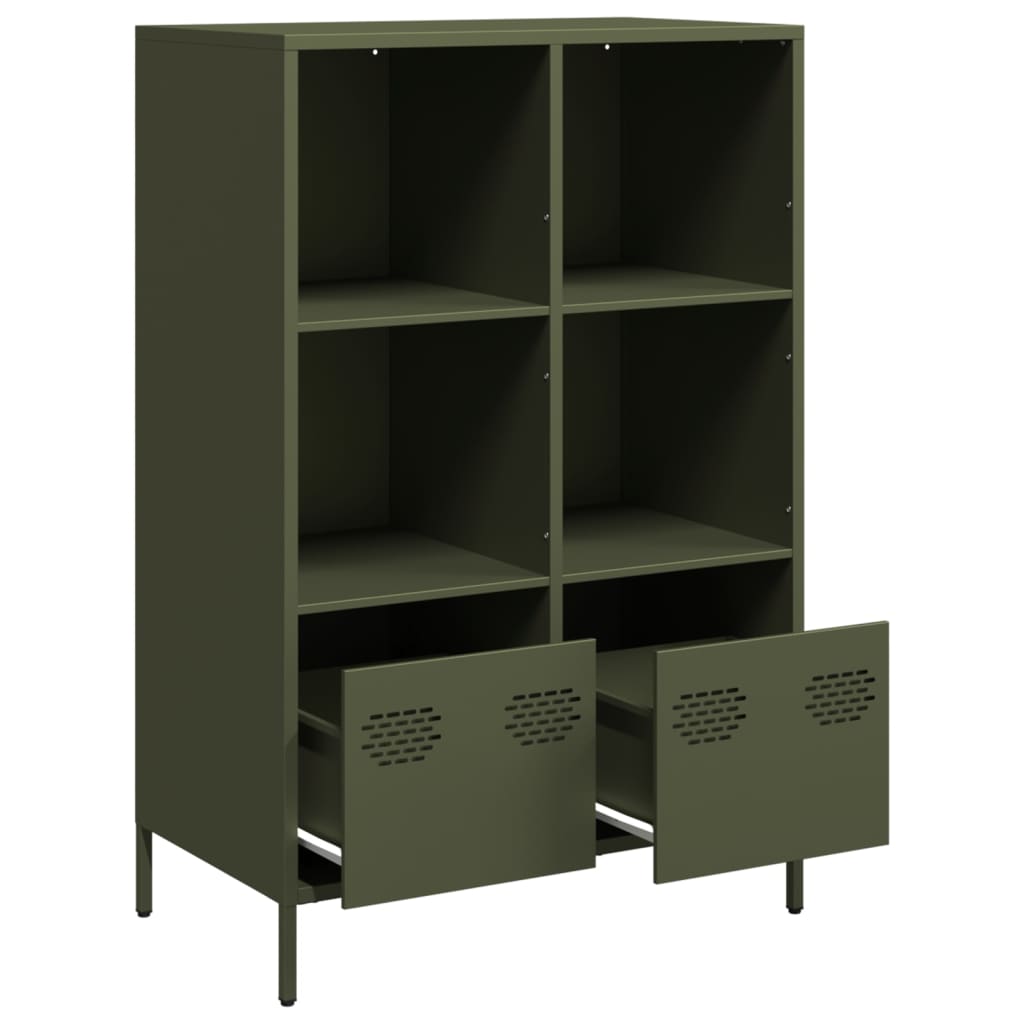 Hoge kast 68x39x103,5 cm staal olijfgroen is nu te koop bij PeponiXL, paradijselijk wonen!