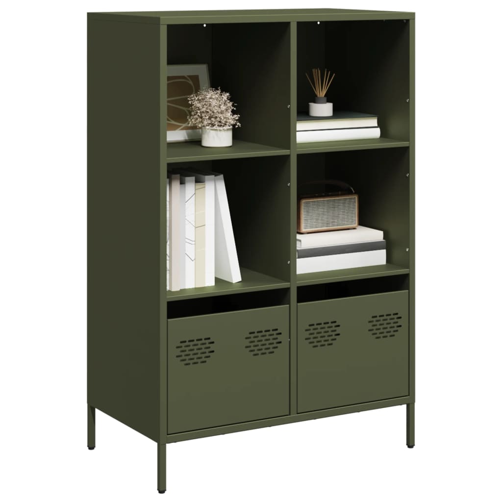 Hoge kast 68x39x103,5 cm staal olijfgroen is nu te koop bij PeponiXL, paradijselijk wonen!