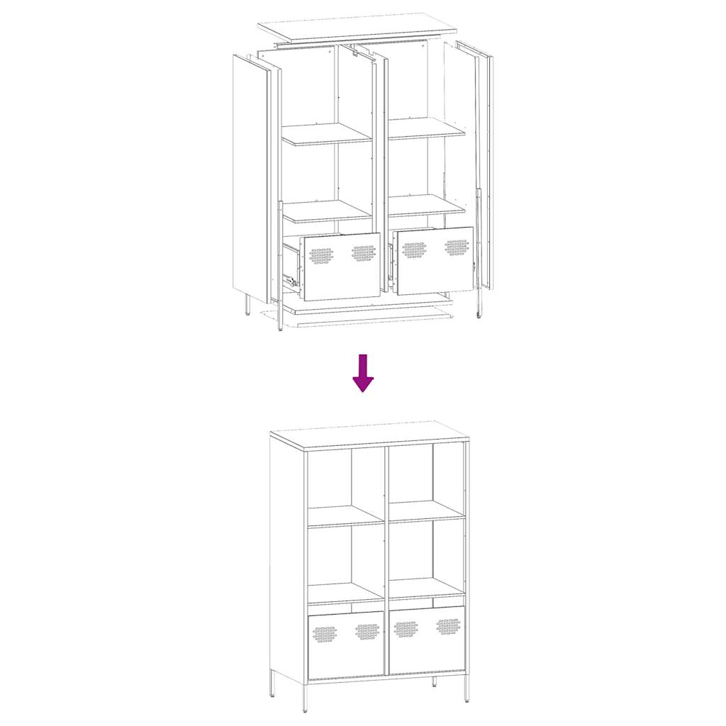 Hoge kast 68x39x103,5 cm staal wit is nu te koop bij PeponiXL, paradijselijk wonen!