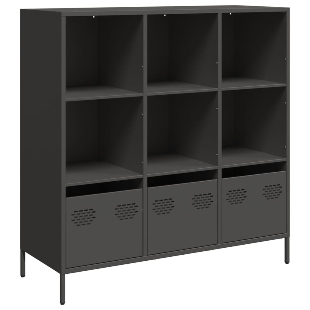 Hoge kast 101,5x39x103,5 cm staal zwart is nu te koop bij PeponiXL, paradijselijk wonen!