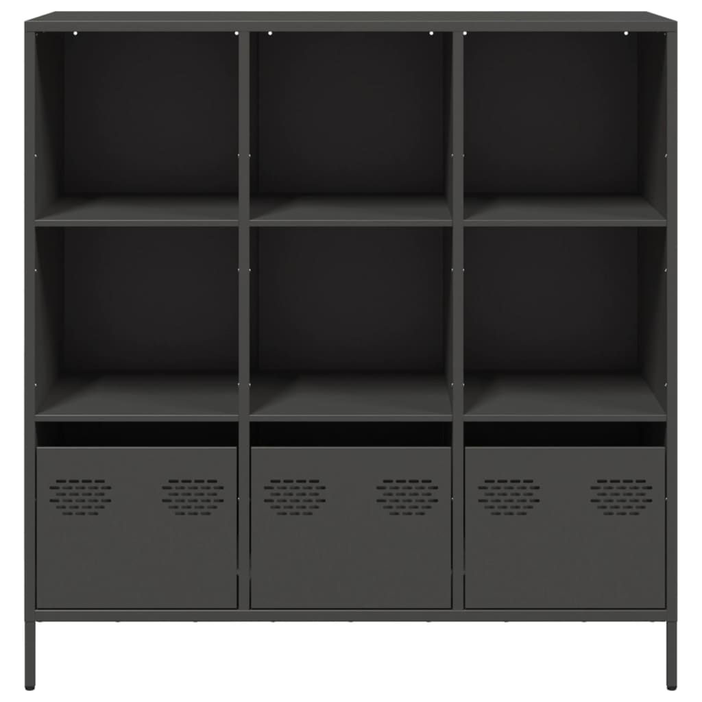 Hoge kast 101,5x39x103,5 cm staal zwart is nu te koop bij PeponiXL, paradijselijk wonen!