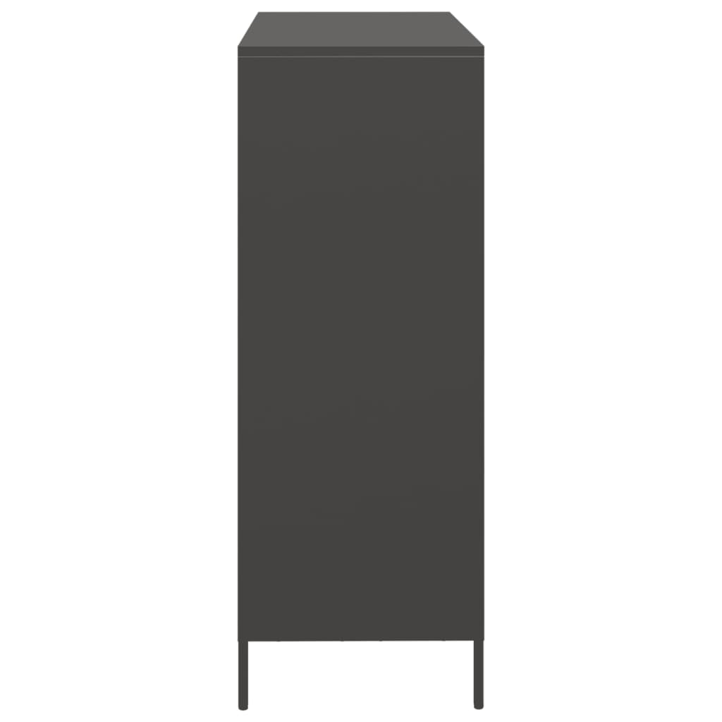 Hoge kast 101,5x39x103,5 cm staal zwart is nu te koop bij PeponiXL, paradijselijk wonen!